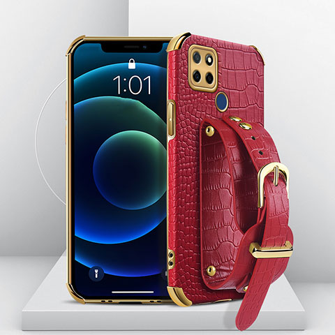 Coque Luxe Cuir Housse Etui XD3 pour Realme Q2i 5G Rouge