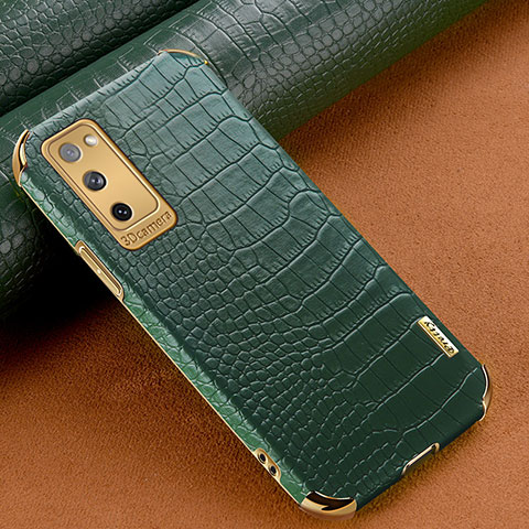 Coque Luxe Cuir Housse Etui XD3 pour Samsung Galaxy S20 FE 5G Vert