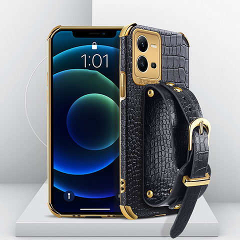 Coque Luxe Cuir Housse Etui XD3 pour Vivo V25 5G Noir