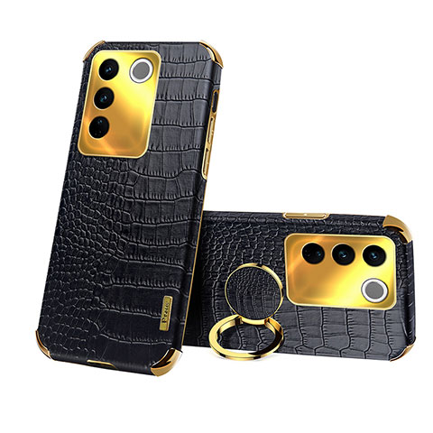 Coque Luxe Cuir Housse Etui XD3 pour Vivo V27 5G Noir