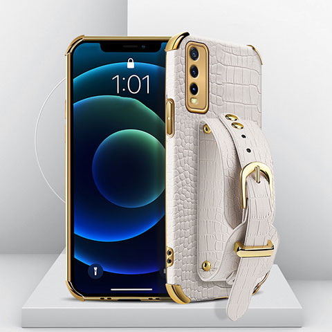 Coque Luxe Cuir Housse Etui XD3 pour Vivo Y20a Blanc