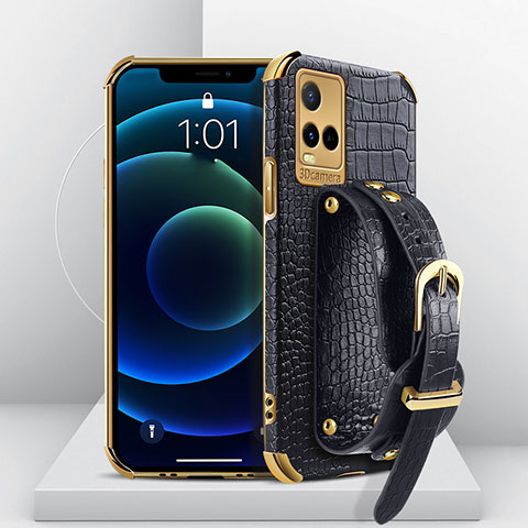 Coque Luxe Cuir Housse Etui XD3 pour Vivo Y21s Noir