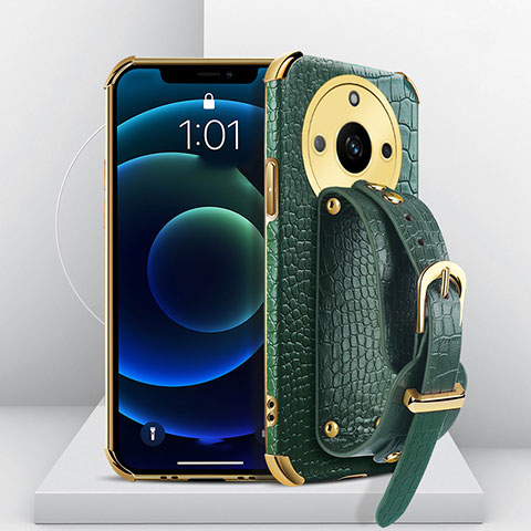 Coque Luxe Cuir Housse Etui XD4 pour Realme 11 Pro 5G Vert