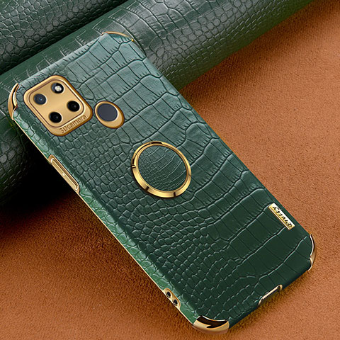 Coque Luxe Cuir Housse Etui XD4 pour Realme C25Y India Vert