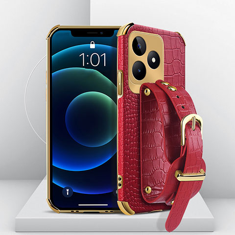 Coque Luxe Cuir Housse Etui XD4 pour Realme C53 Rouge