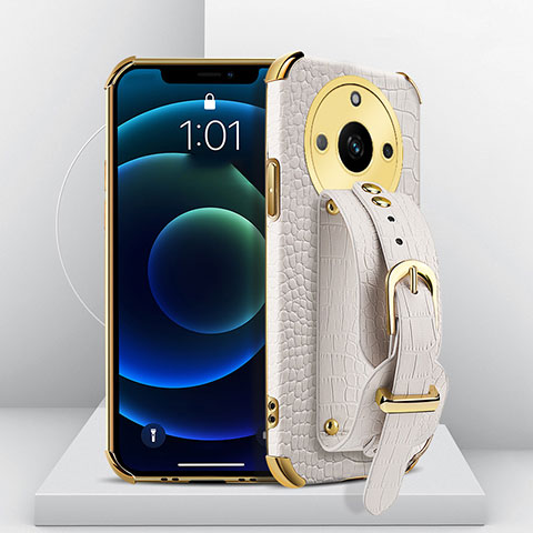 Coque Luxe Cuir Housse Etui XD4 pour Realme Narzo 60 5G Blanc