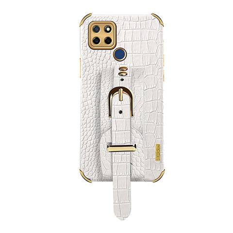 Coque Luxe Cuir Housse Etui XD4 pour Realme Q2i 5G Blanc