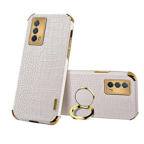 Coque Luxe Cuir Housse Etui XD4 pour Vivo iQOO Z5 5G Blanc