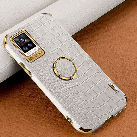 Coque Luxe Cuir Housse Etui XD4 pour Vivo V20 (2021) Blanc