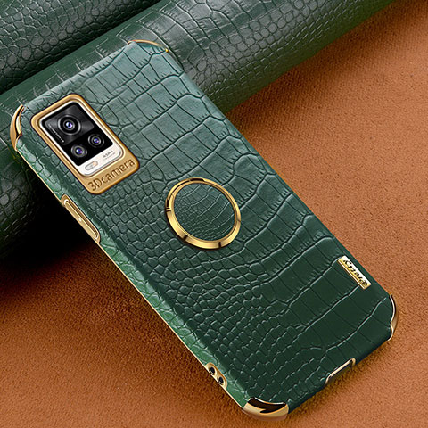 Coque Luxe Cuir Housse Etui XD4 pour Vivo V20 Vert