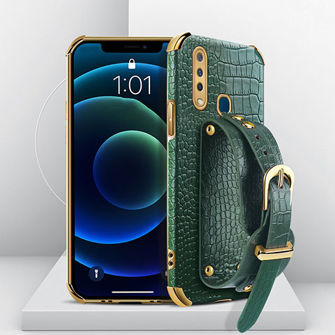 Coque Luxe Cuir Housse Etui XD4 pour Vivo Y12 Vert