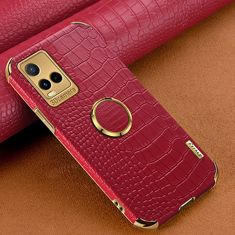 Coque Luxe Cuir Housse Etui XD4 pour Vivo Y21 Rouge