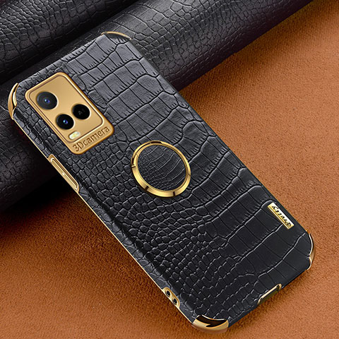 Coque Luxe Cuir Housse Etui XD4 pour Vivo Y21e Noir