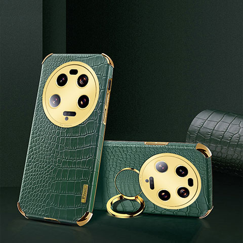 Coque Luxe Cuir Housse Etui XD4 pour Xiaomi Mi 13 Ultra 5G Vert