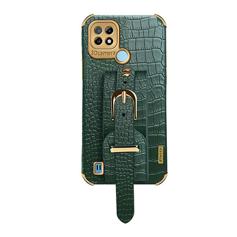 Coque Luxe Cuir Housse Etui XD5 pour Realme C21 Vert