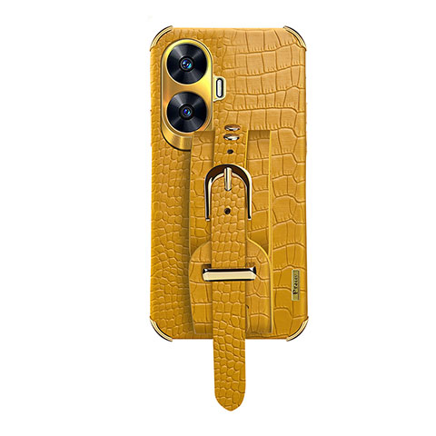 Coque Luxe Cuir Housse Etui XD5 pour Realme C55 Jaune