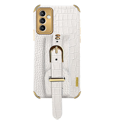 Coque Luxe Cuir Housse Etui XD5 pour Samsung Galaxy A15 LTE Blanc