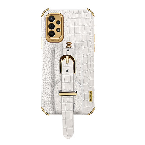 Coque Luxe Cuir Housse Etui XD5 pour Samsung Galaxy A23 4G Blanc