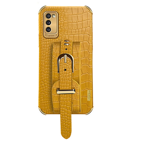 Coque Luxe Cuir Housse Etui XD5 pour Samsung Galaxy A41 Jaune