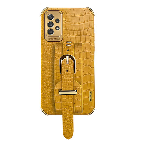 Coque Luxe Cuir Housse Etui XD5 pour Samsung Galaxy A53 5G Jaune