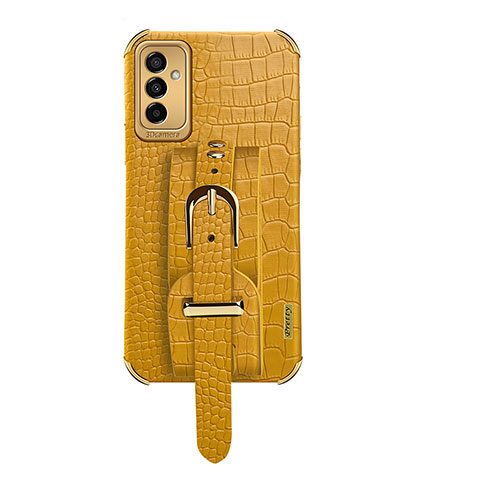 Coque Luxe Cuir Housse Etui XD5 pour Samsung Galaxy F23 5G Jaune