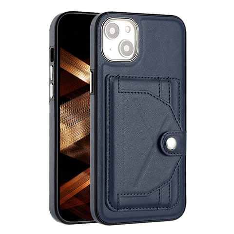 Coque Luxe Cuir Housse Etui Y01B pour Apple iPhone 14 Plus Bleu