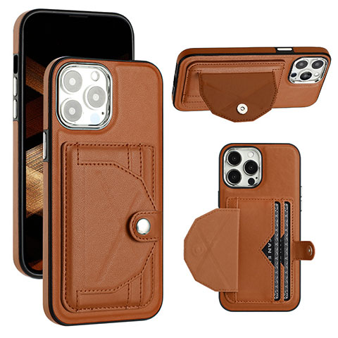 Coque Luxe Cuir Housse Etui Y01B pour Apple iPhone 15 Pro Max Marron