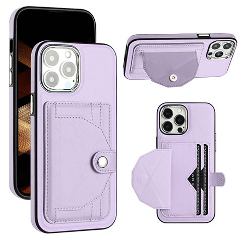 Coque Luxe Cuir Housse Etui Y01B pour Apple iPhone 16 Pro Violet Clair