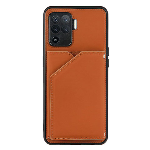 Coque Luxe Cuir Housse Etui Y01B pour Oppo A94 4G Marron