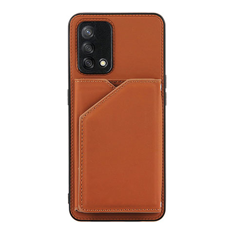 Coque Luxe Cuir Housse Etui Y01B pour Oppo F19s Marron