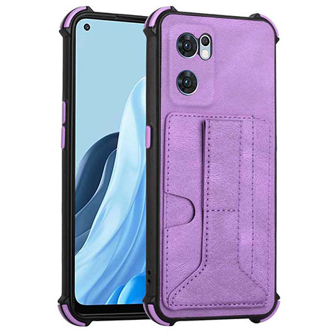 Coque Luxe Cuir Housse Etui Y01B pour Oppo Find X5 Lite 5G Violet