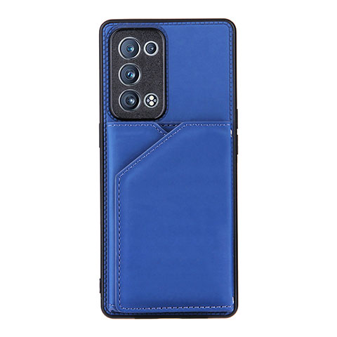 Coque Luxe Cuir Housse Etui Y01B pour Oppo Reno6 Pro 5G Bleu