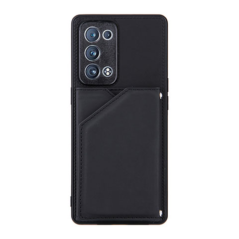 Coque Luxe Cuir Housse Etui Y01B pour Oppo Reno6 Pro 5G Noir