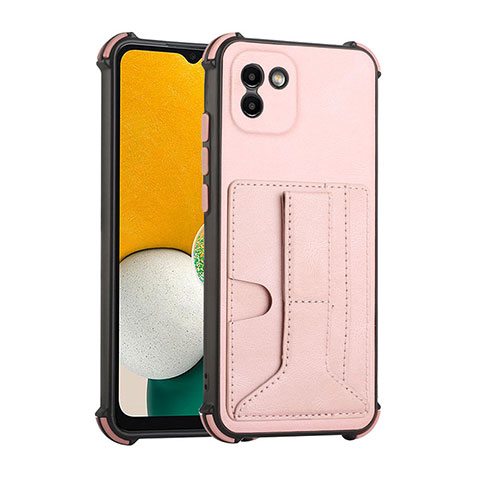 Coque Luxe Cuir Housse Etui Y01B pour Samsung Galaxy A03 Or Rose