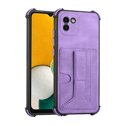 Coque Luxe Cuir Housse Etui Y01B pour Samsung Galaxy A03 Violet