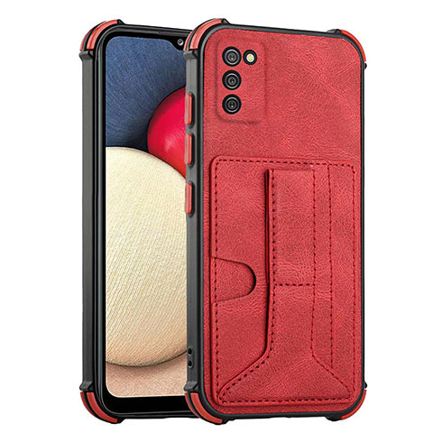 Coque Luxe Cuir Housse Etui Y01B pour Samsung Galaxy A03s Rouge