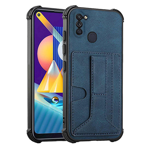 Coque Luxe Cuir Housse Etui Y01B pour Samsung Galaxy A11 Bleu