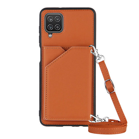 Coque Luxe Cuir Housse Etui Y01B pour Samsung Galaxy A12 Nacho Marron