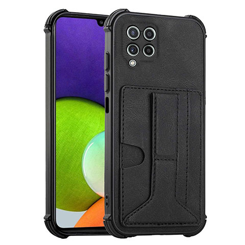 Coque Luxe Cuir Housse Etui Y01B pour Samsung Galaxy A22 4G Noir