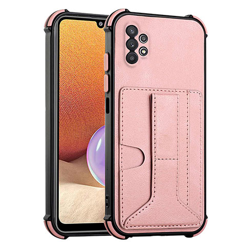 Coque Luxe Cuir Housse Etui Y01B pour Samsung Galaxy A32 5G Or Rose