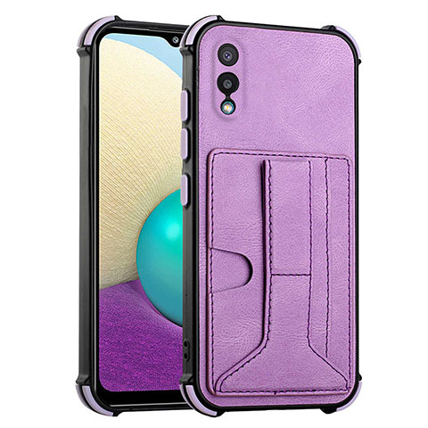 Coque Luxe Cuir Housse Etui Y01B pour Samsung Galaxy M02 Violet