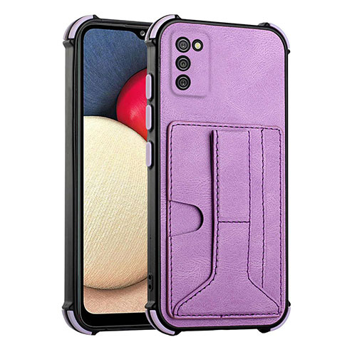 Coque Luxe Cuir Housse Etui Y01B pour Samsung Galaxy M02s Violet