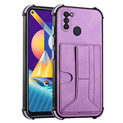 Coque Luxe Cuir Housse Etui Y01B pour Samsung Galaxy M11 Violet