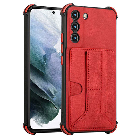 Coque Luxe Cuir Housse Etui Y01B pour Samsung Galaxy S21 FE 5G Rouge