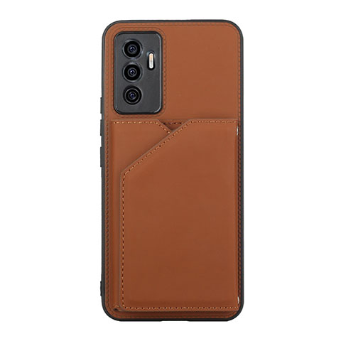 Coque Luxe Cuir Housse Etui Y01B pour Vivo V23e 5G Marron