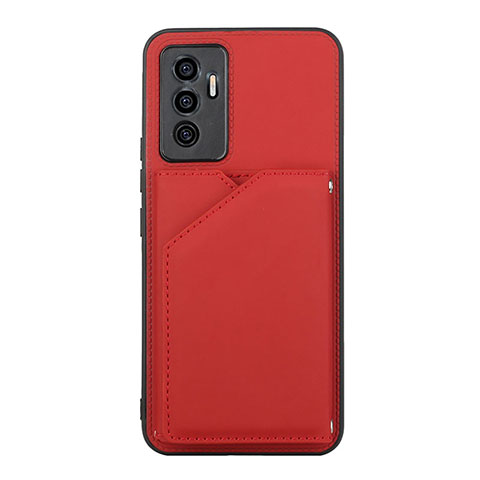 Coque Luxe Cuir Housse Etui Y01B pour Vivo V23e Rouge