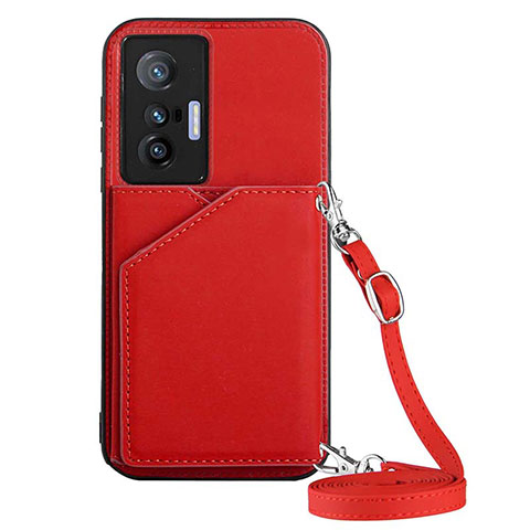 Coque Luxe Cuir Housse Etui Y01B pour Vivo X70 5G Rouge