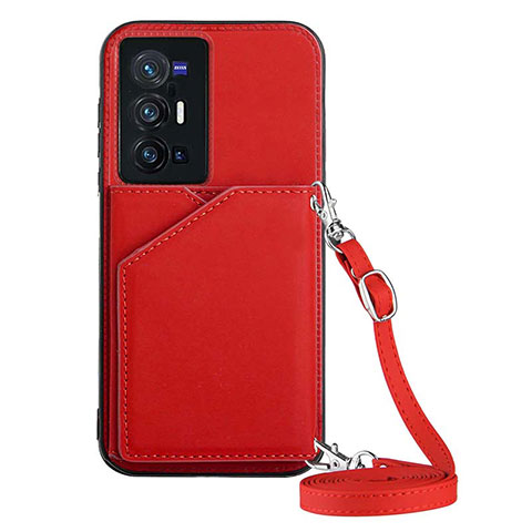 Coque Luxe Cuir Housse Etui Y01B pour Vivo X70 Pro+ Plus 5G Rouge