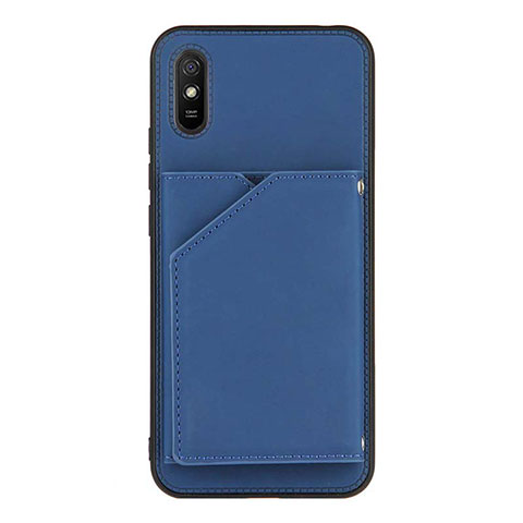 Coque Luxe Cuir Housse Etui Y01B pour Xiaomi Redmi 9AT Bleu