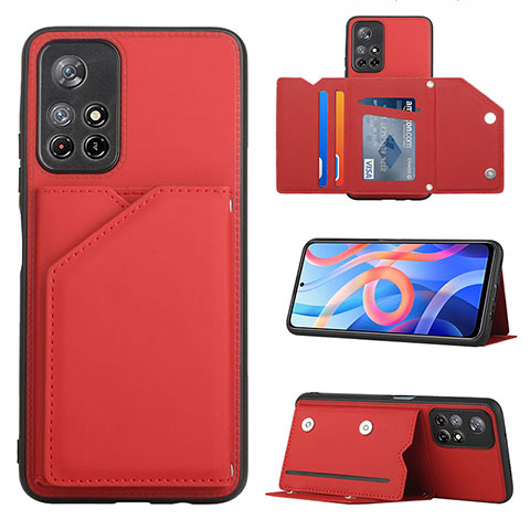 Coque Luxe Cuir Housse Etui Y01B pour Xiaomi Redmi Note 11T 5G Rouge